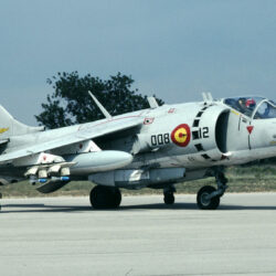 Las imágenes de un AV-8S Harrier de la Armada Española accidentado en 1986