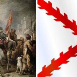 La Cruz de San Andrés  y la Bandera de España