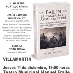 11 de diciembre. Villamartin(Cadiz) presentacion libro: BAILÉN. LA CAMPAÑA DE ANDALUCÍA EN 1808,