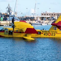 Un CL-215T, estrella de la conmemoración del centenario del vuelo del "Plus Ultra" en Gran Canaria