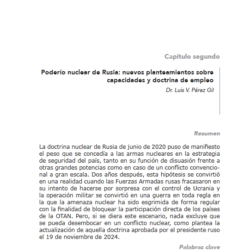 «PODERÍO NUCLEAR DE RUSIA: NUEVOS PLANTEAMIENTOS SOBRE CAPACIDADES Y DOCTRINA DE EMPLEO».                  Perez Gil